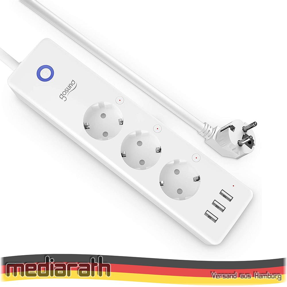 Gosund P1 3-way USB WiFi power strip consumption measurement Tasmota opt. calibrated