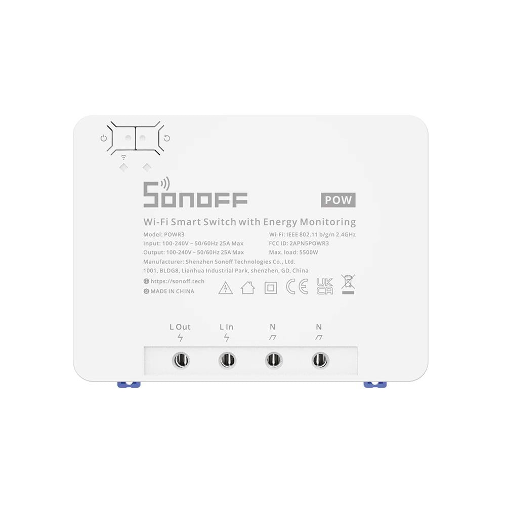 SONOFF POW R3 WiFi Smart Switch - 25A 5500W Energy Consumption Measurement Tasmota