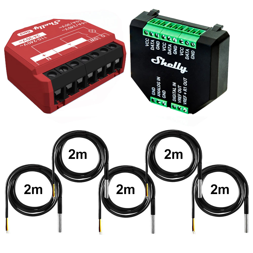 Shelly 1PM Gen3 16A DC-AC Power Metering opt. Plus Addon & DS18B20 Temp Sensor