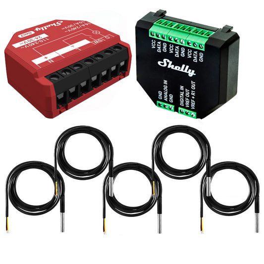 Shelly 1PM Gen3 16A DC-AC Power Metering opt. Plus Addon & DS18B20 Temp Sensor