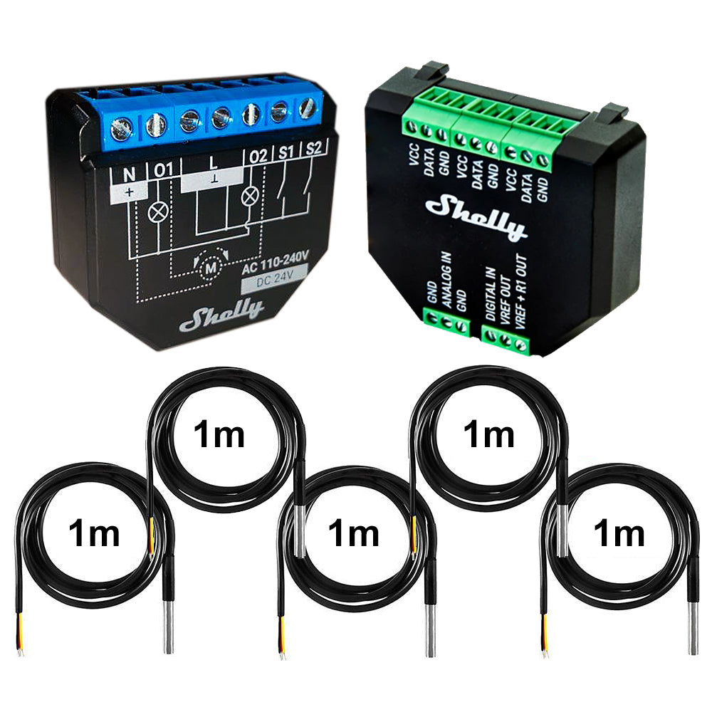 Shelly Plus 2PM 16A WiFi Power Metering opt. Plus Addon & DS18B20 & Tasmota 14
