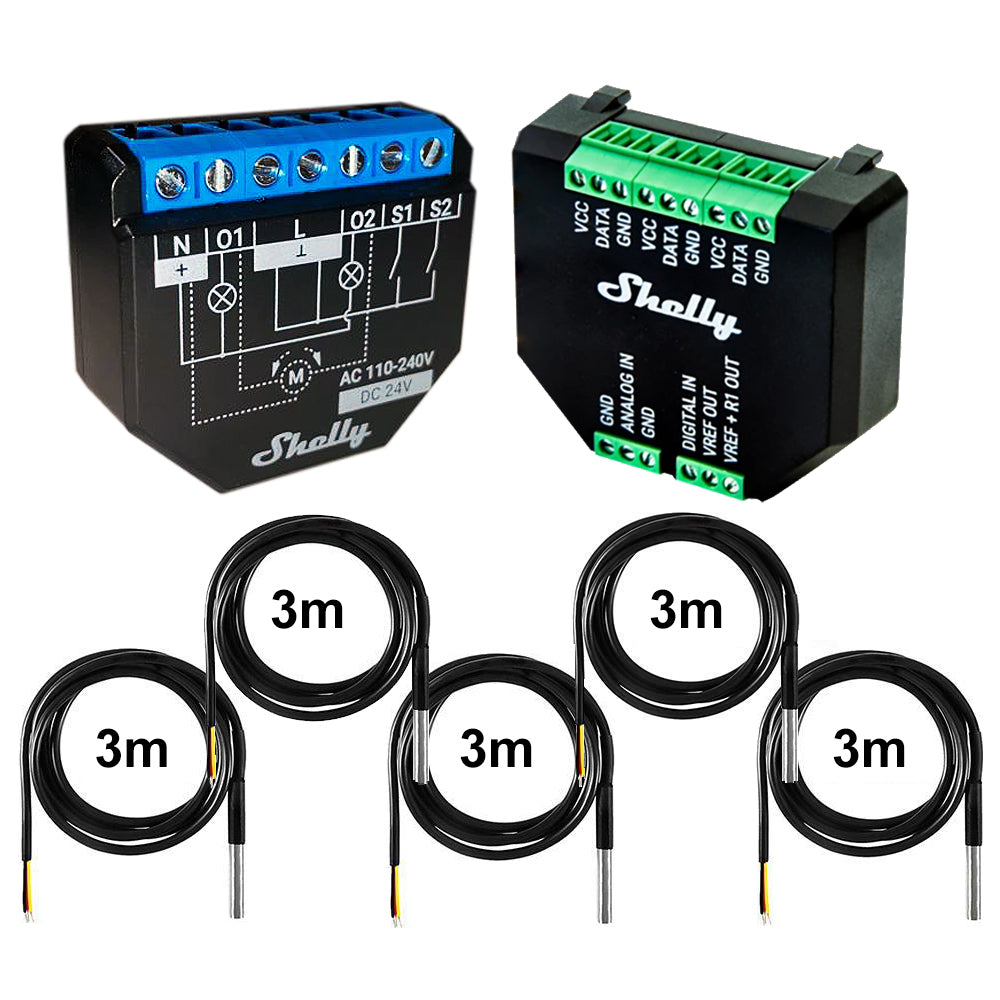 Shelly Plus 2PM 16A WiFi Power Metering opt. Plus Addon & DS18B20 & Tasmota 14