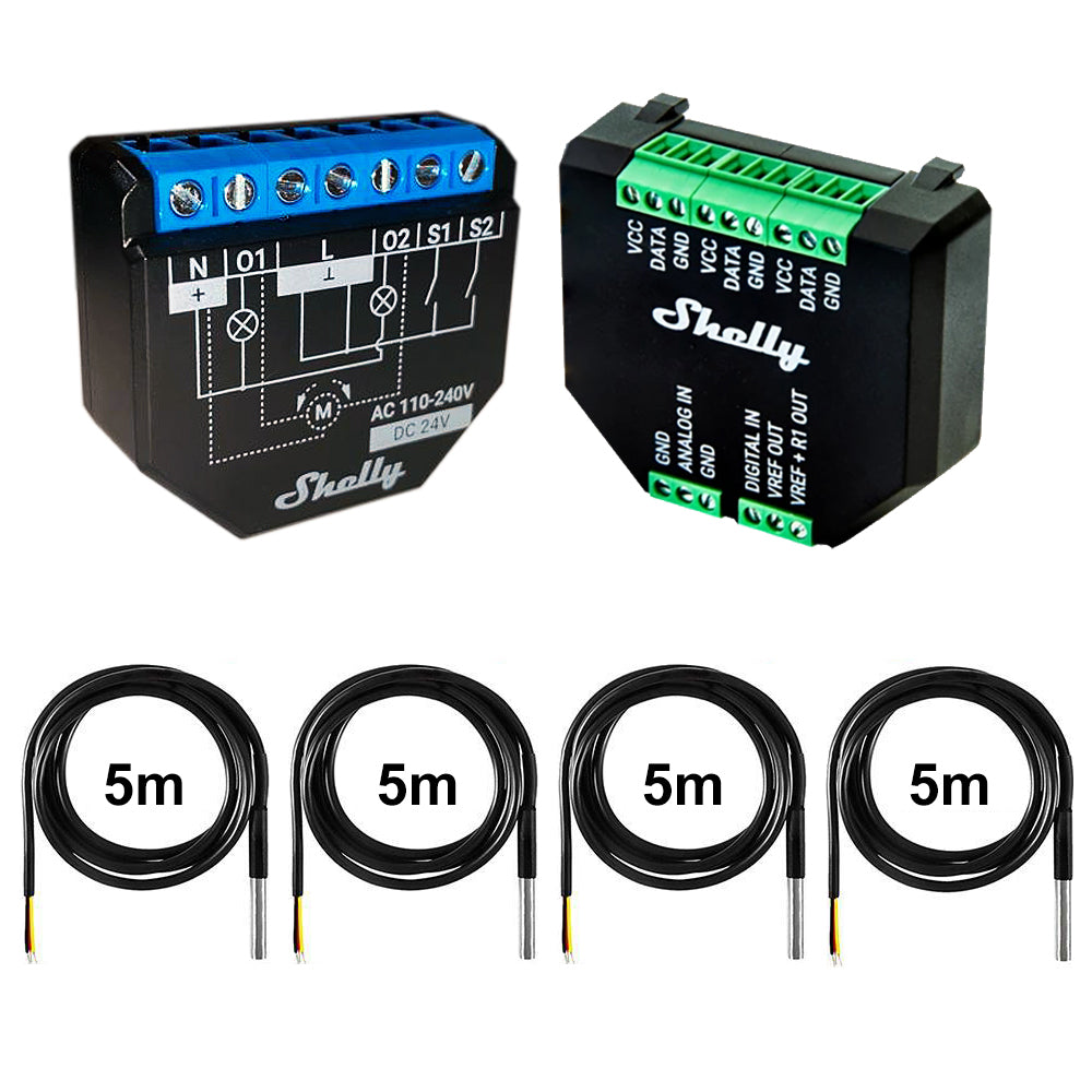Shelly Plus 2PM 16A WiFi Power Metering opt. Plus Addon & DS18B20 & Tasmota 14