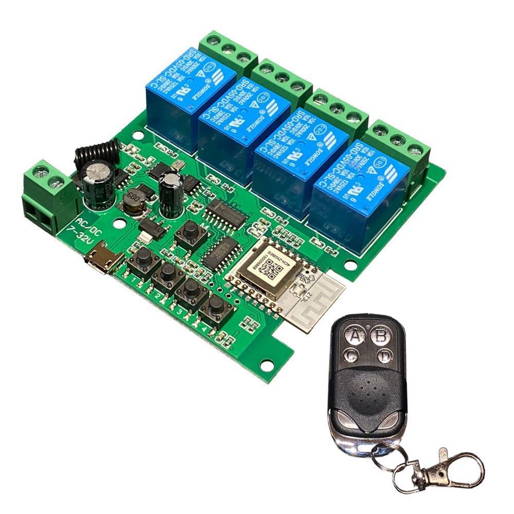 4 Kanal 4CH Zigbee Radio RF 433 Relais Schalter Modul DC AC Gehäuse Remote
