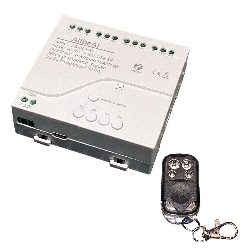 4 Kanal 4CH Zigbee Radio RF 433 Relais Schalter Modul DC AC Gehäuse Remote