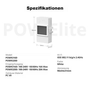 SONOFF POW Elite 16A 20A WiFi Smart Switch mit Stromverbrauchsmessung Tasmota 13