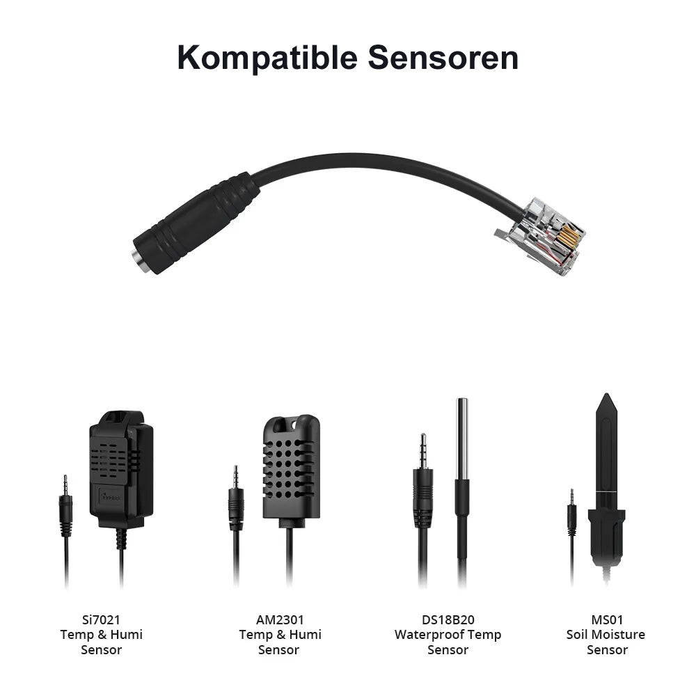 SONOFF AL010 2.5mm Audio Klinke auf RJ9 4P4C Adapter für Sonoff TH Sensoren