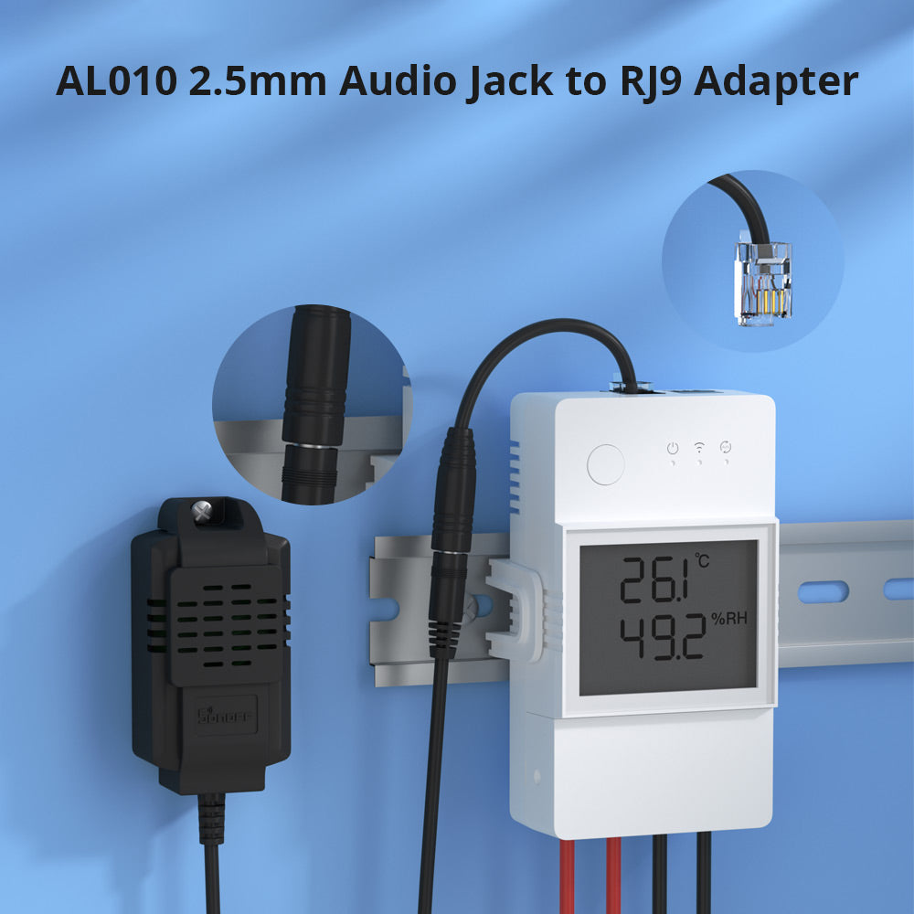SONOFF AL010 2.5mm Audio Klinke auf RJ9 4P4C Adapter für Sonoff TH Sensoren