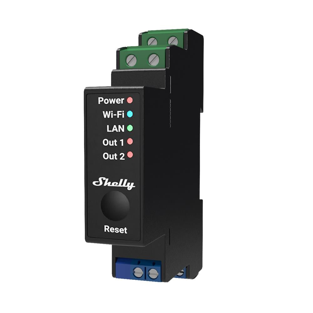 Shelly Pro 2PM WiFi LAN 2 Channel DIN Rail Switchch Actuator with Measuring Function Tasmota