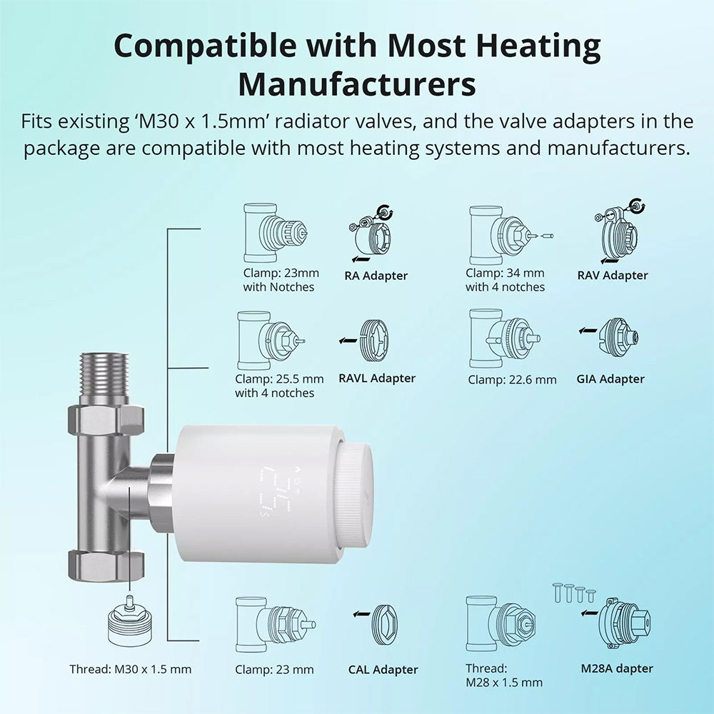 1-8x Sonoff TRVZB Zigbee 3.0 Smart Thermostat Radiator Valve
