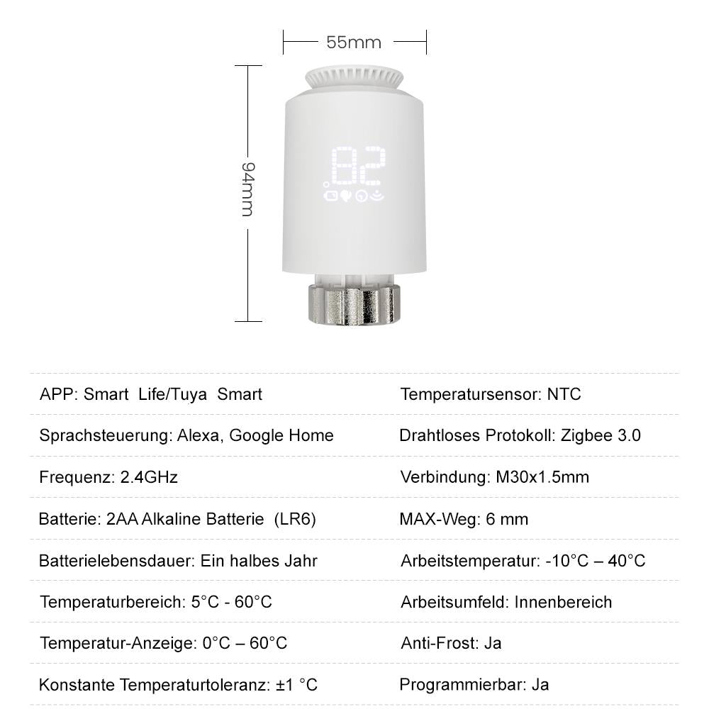 Avatto TRV06 Zigbee 3.0 Smart Radiator Thermostat Controller Radiator Valve Tuya