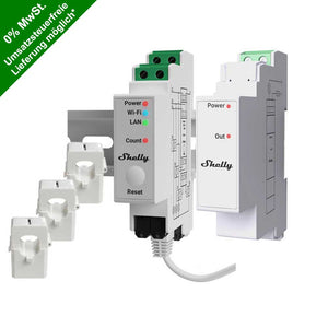 Shelly Pro 3EM WiFi Relais WiFi Stromzähler 3x 120A + 3 Klemmen opt. Addon PV