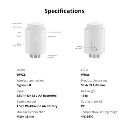 Sonoff TRVZB Zigbee 3.0 Smart Heizkörperthermostat Regler Radiator Valve