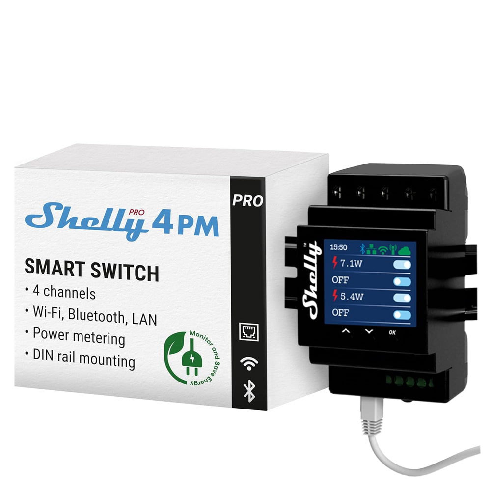 Shelly Pro 4PM WiFi LAN 4fach Smart Relaisschalter Leistungsmesser Tasmota 13