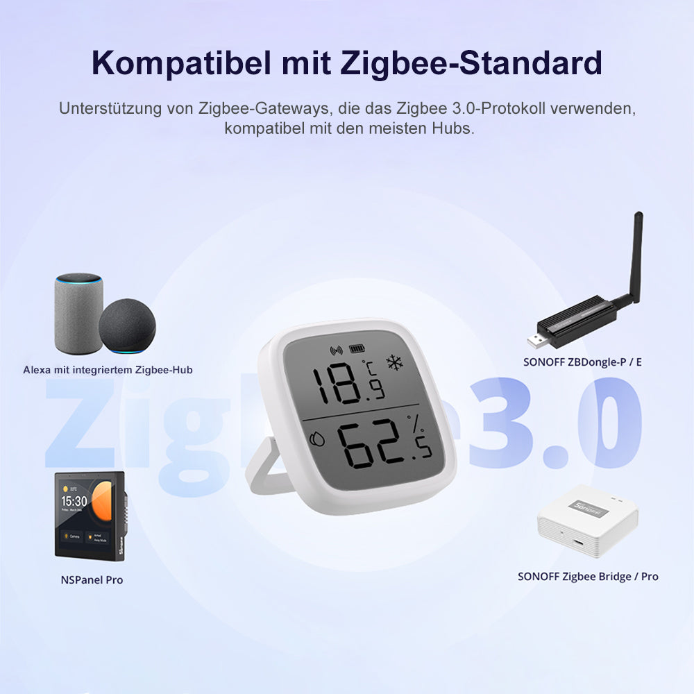 Sonoff SNZB-02D ZIGBEE 3.0 Temperatur und Feuchtigkeitssensor mit LCD Display