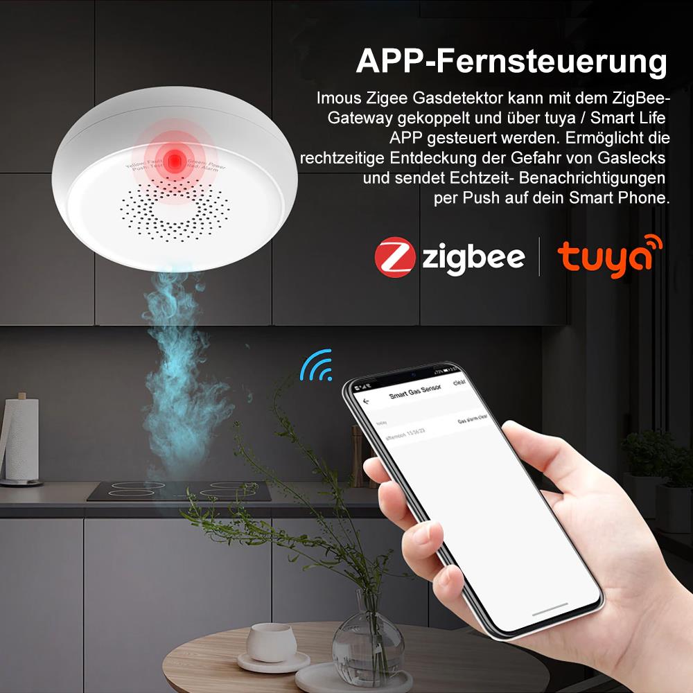 IMOU IOT-ZGA1-EU ZigBee Smart Gas Detector Alarm CNG LNG Methane 85dBm