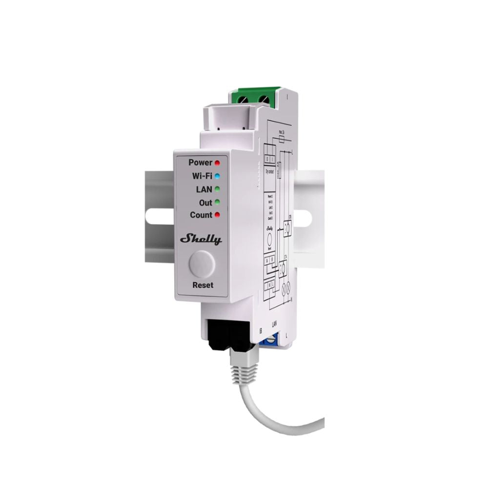 Shelly Pro EM-50 WiFi relay electricity meter 1-phase 2x 50A + 2 terminals measuring function