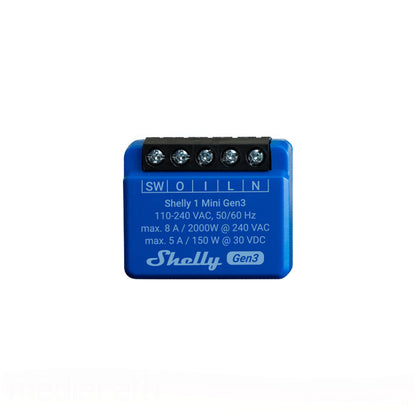 Shelly Plus 1 Mini Gen3 8A DC-AC ESP32 flush-mounted WiFi switch relay Tasmota 14