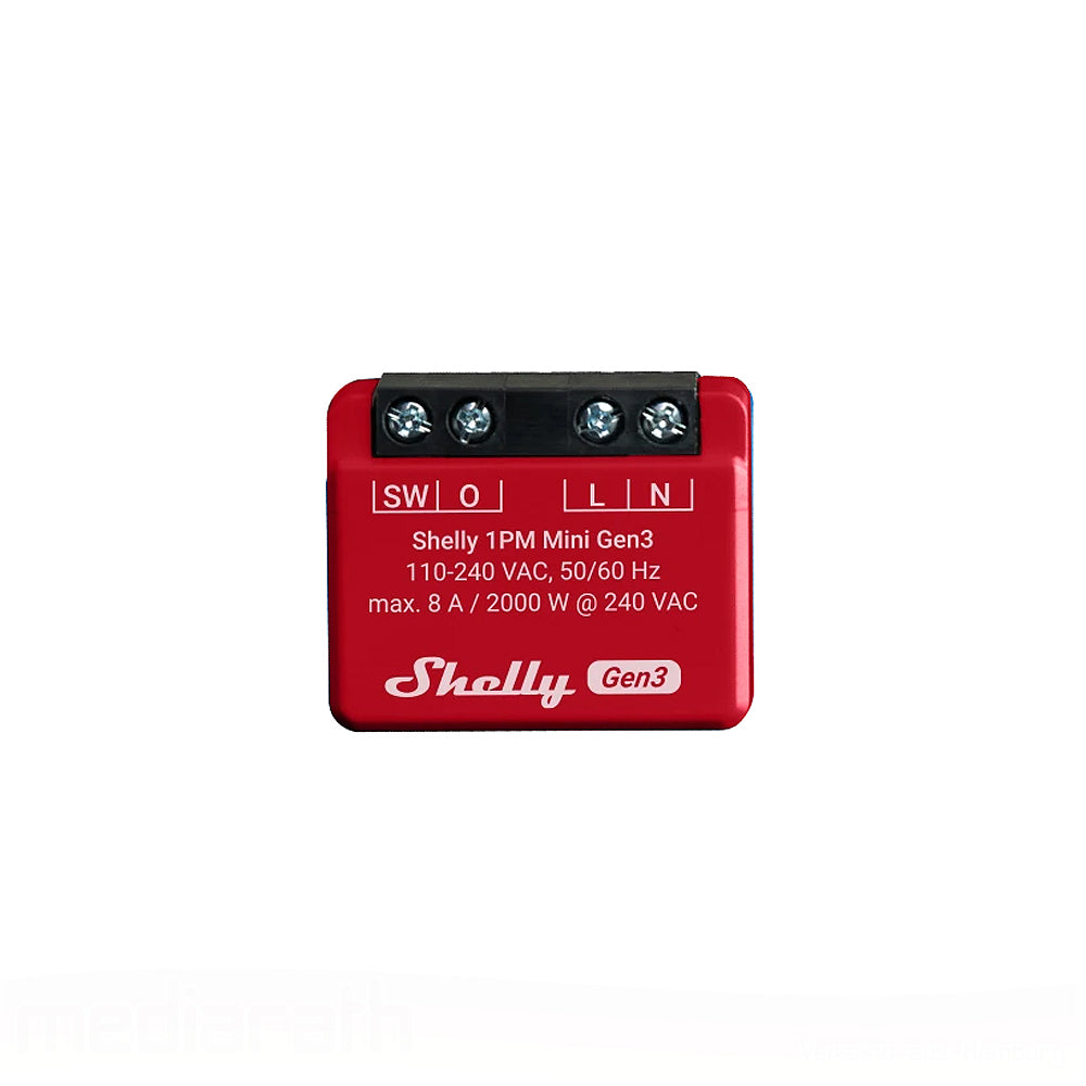 Shelly Plus 1PM Mini 8A AC ESP32 flush-mounted WiFi relay energy measurement Tasmota 13