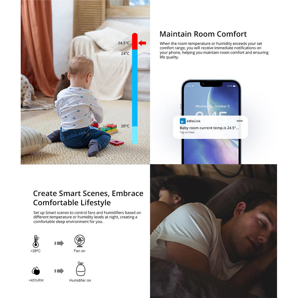 Sonoff SNZB-02P ZigBee 3.0 Smart Temperature Humidity Temperatur Feuchte Sensor