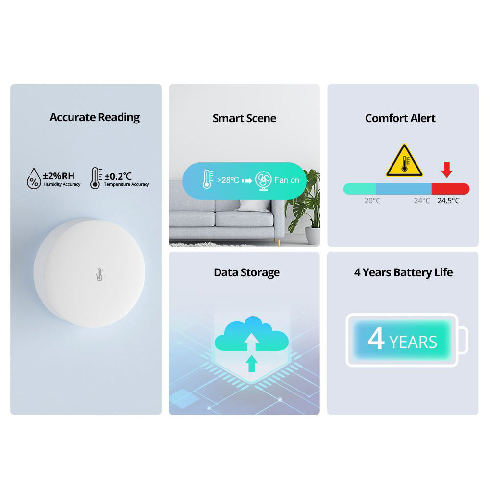 Sonoff SNZB-02P ZigBee 3.0 Smart Temperature Humidity Temperature Humidity Sensor