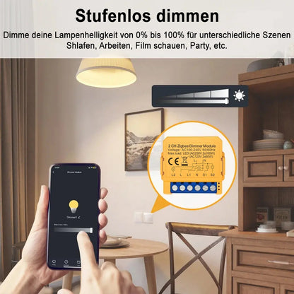 Avatto ZDMS16-2 ZigBee 3.0 2 Kanal 2CH Smart Lichtschalter Dimmer Modul TUYA