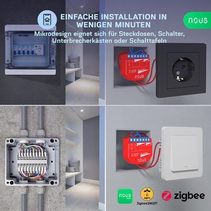 NOUS B2Z Zigbee 3.0 Smart Switch 1 Kanal 1 Channel AC - DC - Power Metering