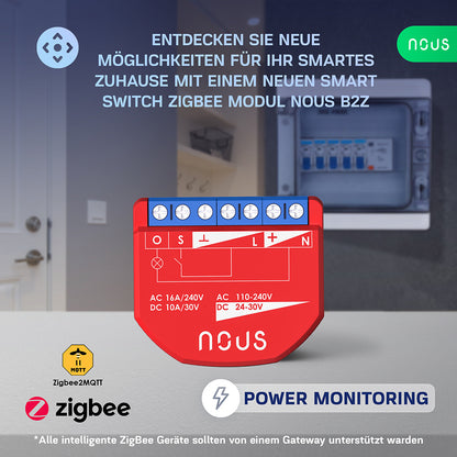 NOUS B2Z Zigbee 3.0 Smart Switch 1 Channel 1 Channel AC - DC - Power Metering