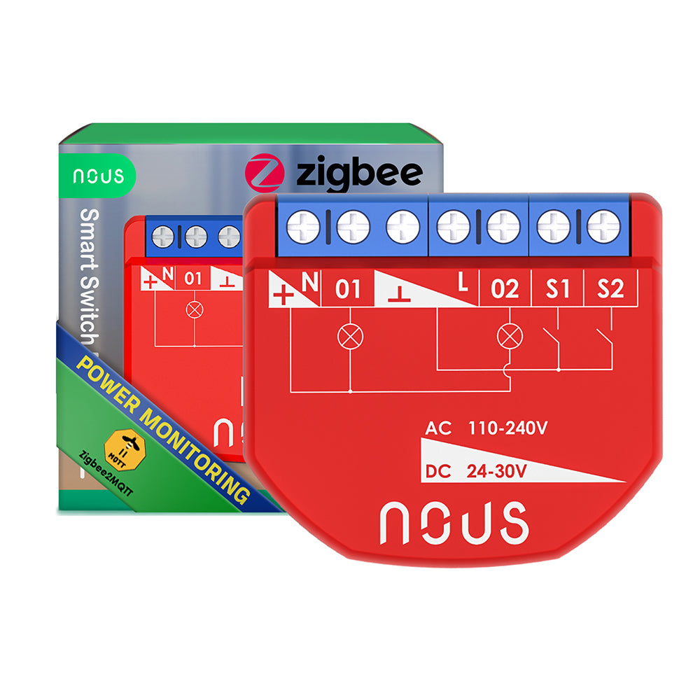 NOUS B3Z Zigbee 3.0 Smart Switch 2 Kanal 2 Channel AC - DC - Power Metering