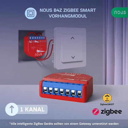 NOUS B4Z Zigbee 3.0 Smart Curtain Module Curtain Roller Shutter Switch AC - DC