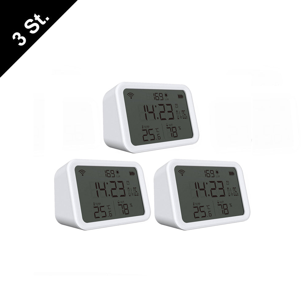 NEO NAS-CW01W WiFi 4in1 Alarm Clock Brightness Temperature Humidity Sensor Tuya