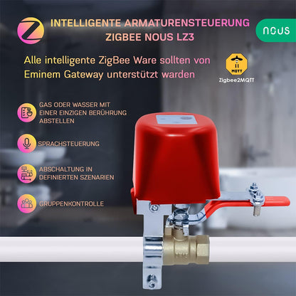 Nous LZ3 Zigbee 3.0 Smart Valve Timer Ventilsteuerung Bewässerung Zigbee2MQTT