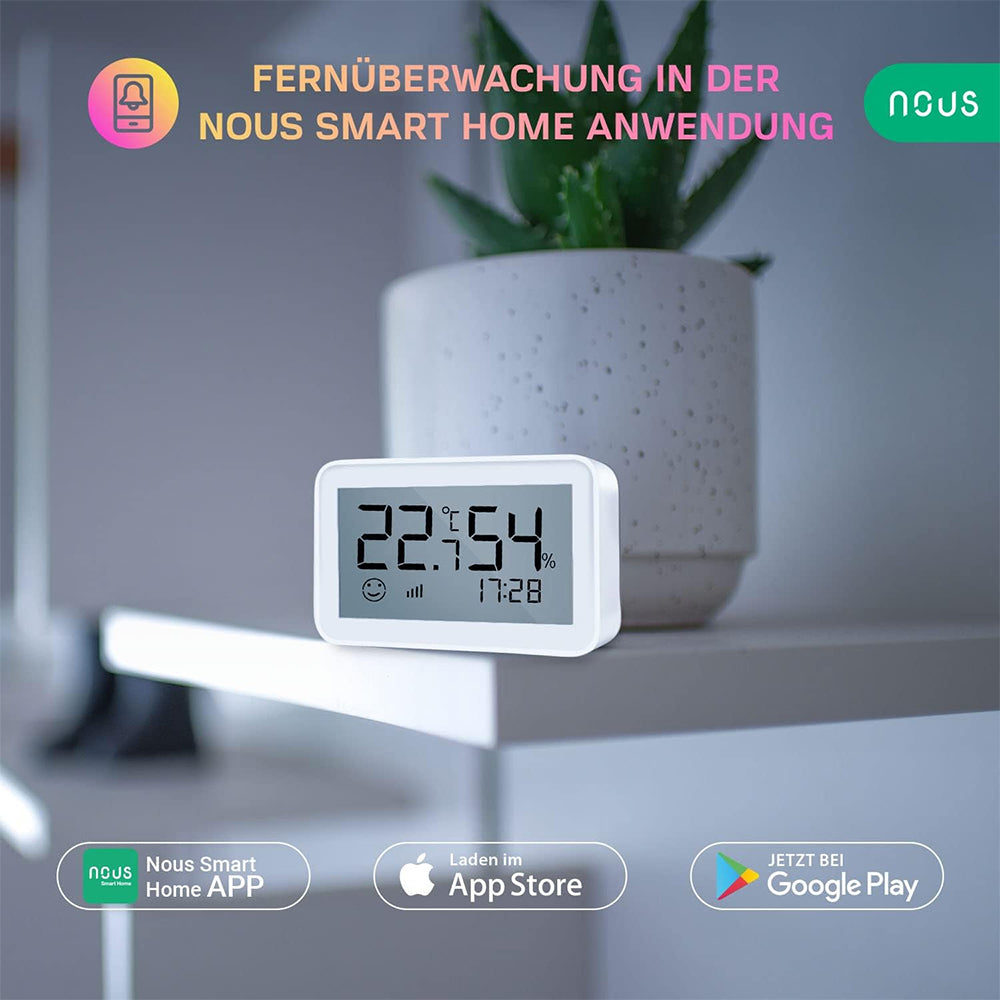 NOUS E6 Zigbee 3.0 Smart Temperatur Sensor Hygrometer LCD MQTT ZigBee2MQTT Tuya