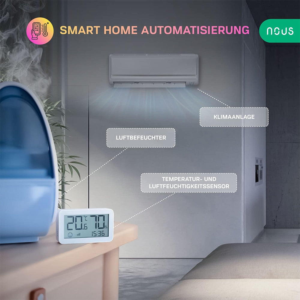 NOUS E6 Zigbee 3.0 Smart Temperatur Sensor Hygrometer LCD MQTT ZigBee2MQTT Tuya