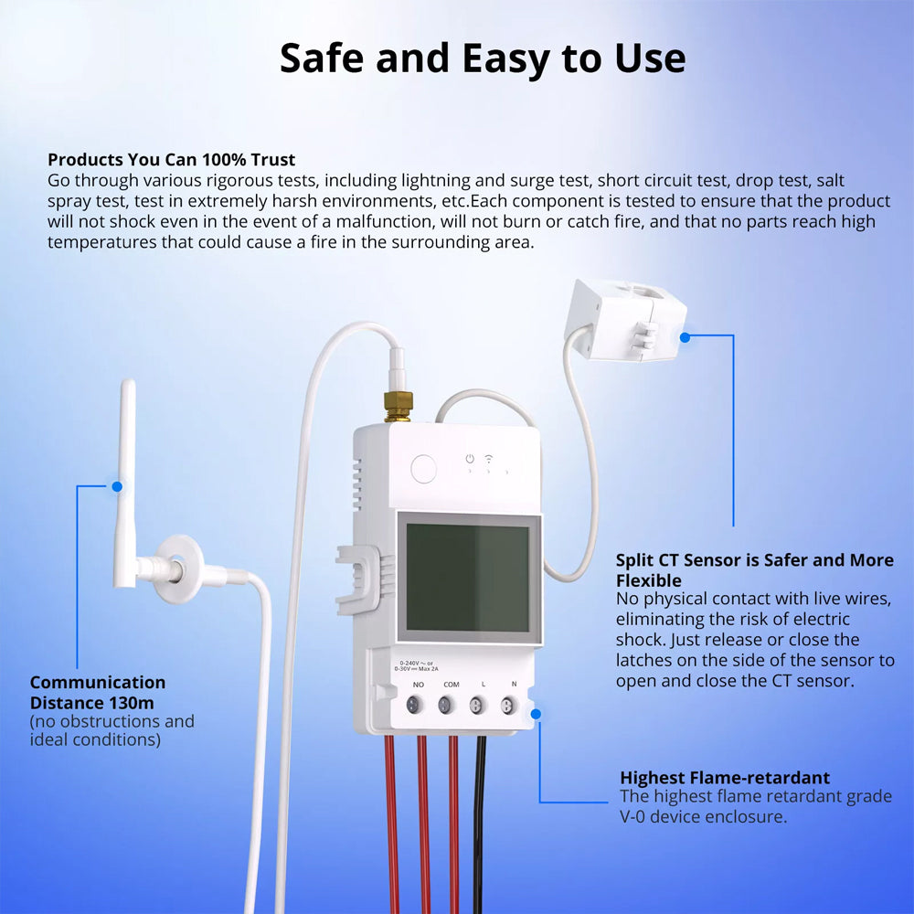 SONOFF POW Ring Smart Power Meter POWCT 100A WiFi ESP32 Tasmota PV