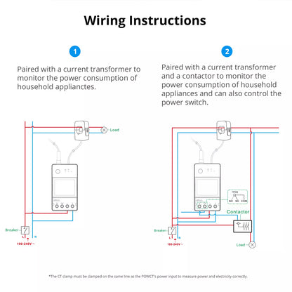 SONOFF POW Ring Smart Power Meter POWCT 100A WiFi ESP32 Power Meter Tasmota