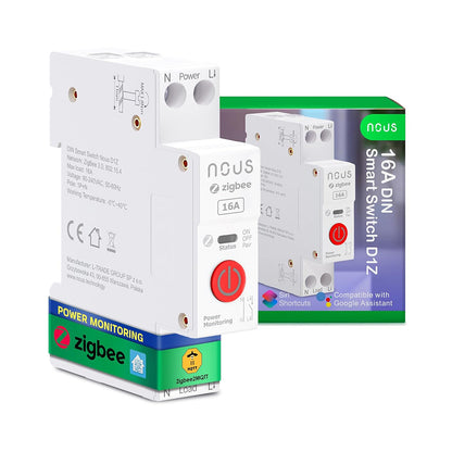 Nous D1Z Zigbee DIN Smart Switch 16A Verbrauchsmessung 1 Kanal ZHA ZIGBEE2MQTT