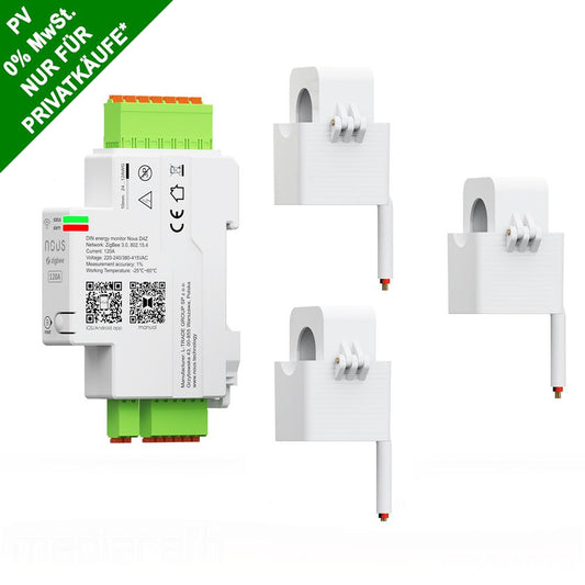 Nous D4Z Zigbee Smart DIN 120A 3 Phasen Energiemonitor Bidirektional Z2MQTT PV