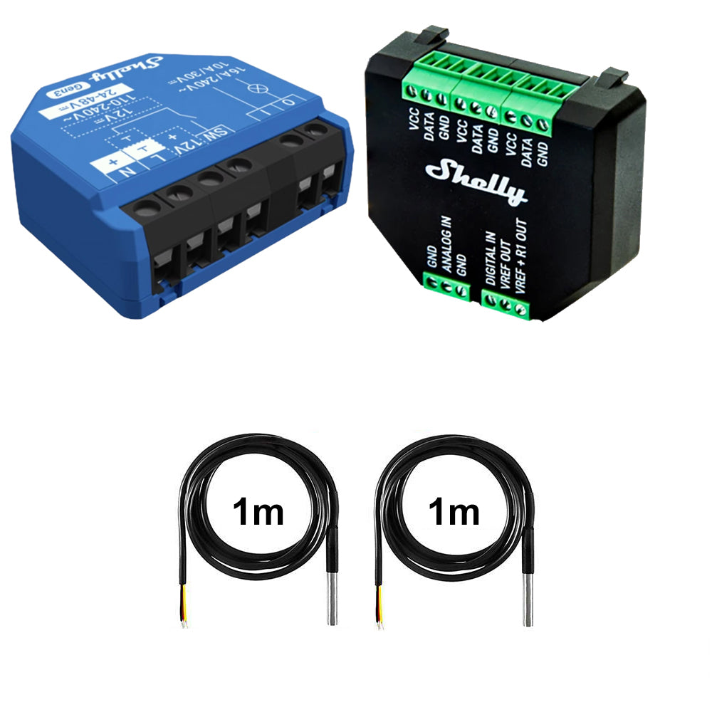 Shelly 1 One Gen3 WiFi 16A AC DC Relais opt. Plus Addon & DS18B20 Temp Sensor