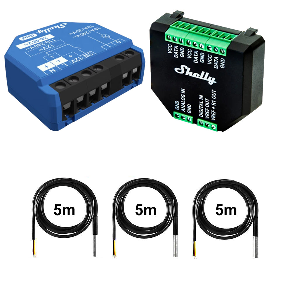 Shelly 1 One Gen3 WiFi 16A AC DC Relais opt. Plus Addon & DS18B20 Temp Sensor