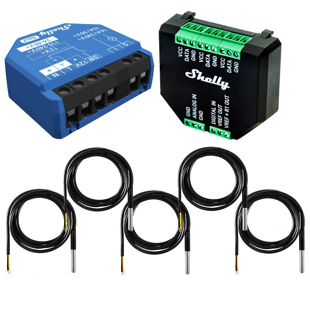 Shelly 1 One Gen3 WiFi 16A AC DC Relais opt. Plus Addon & DS18B20 Temp Sensor