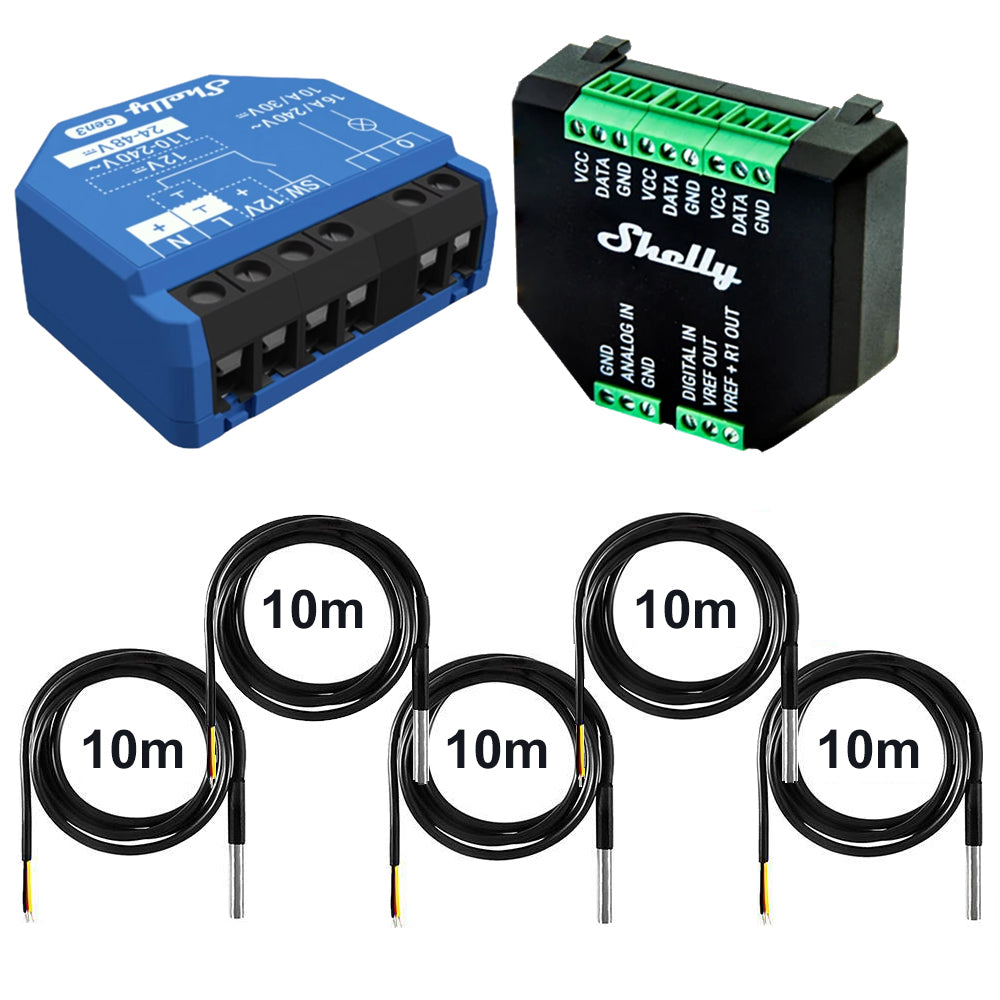 Shelly 1 One Gen3 WiFi 16A AC DC Relais opt. Plus Addon & DS18B20 Temp Sensor