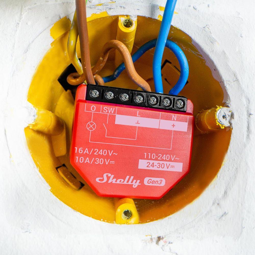 Shelly 1PM Gen3 WiFi 16A Power Metering AC 110-240V DC 24-30V Relais Tasmota 15
