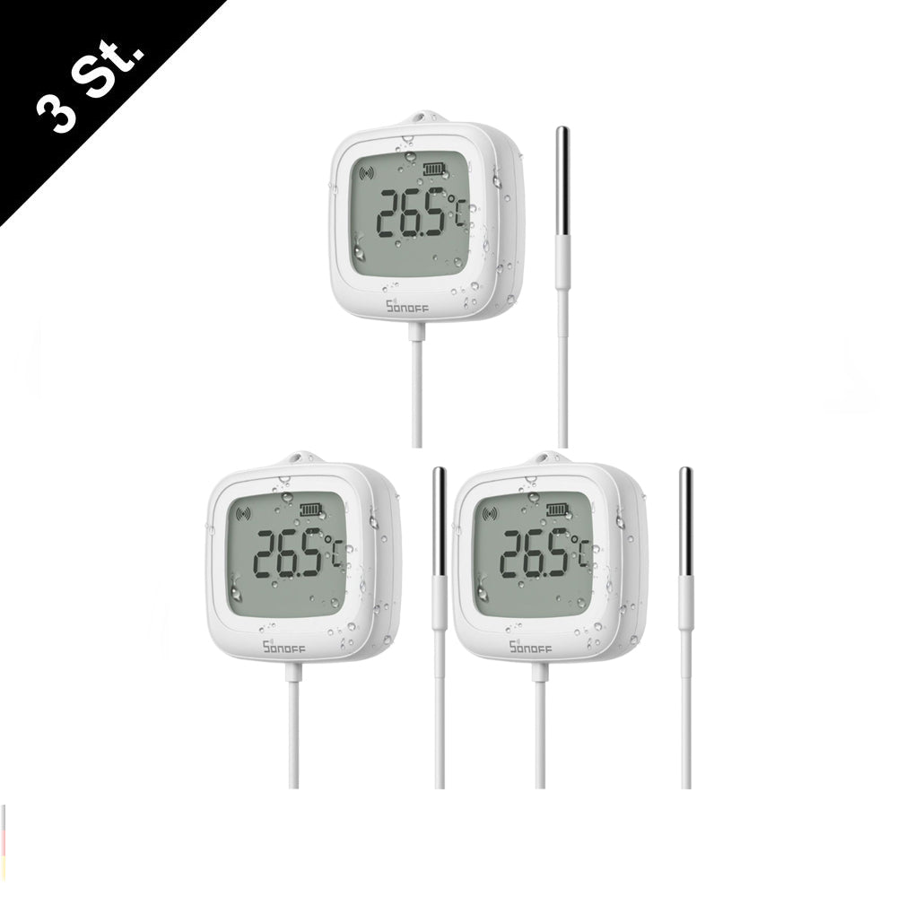 Sonoff SNZB-02LD ZIGBEE 3.0 IP65 LCD Display Thermometer mit Temperaturfühler