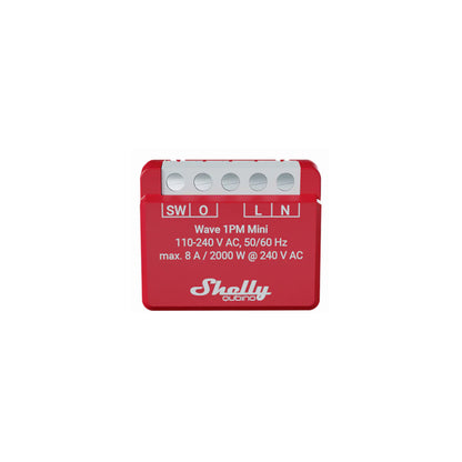 Shelly Wave 1PM MINI 1 Kanal Smart Switch mit Energiemessung 8A 240V AC Z-WAVE