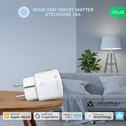 4X Nous A8M 16A 3840W Energy Monitoring Matter Smart Socket