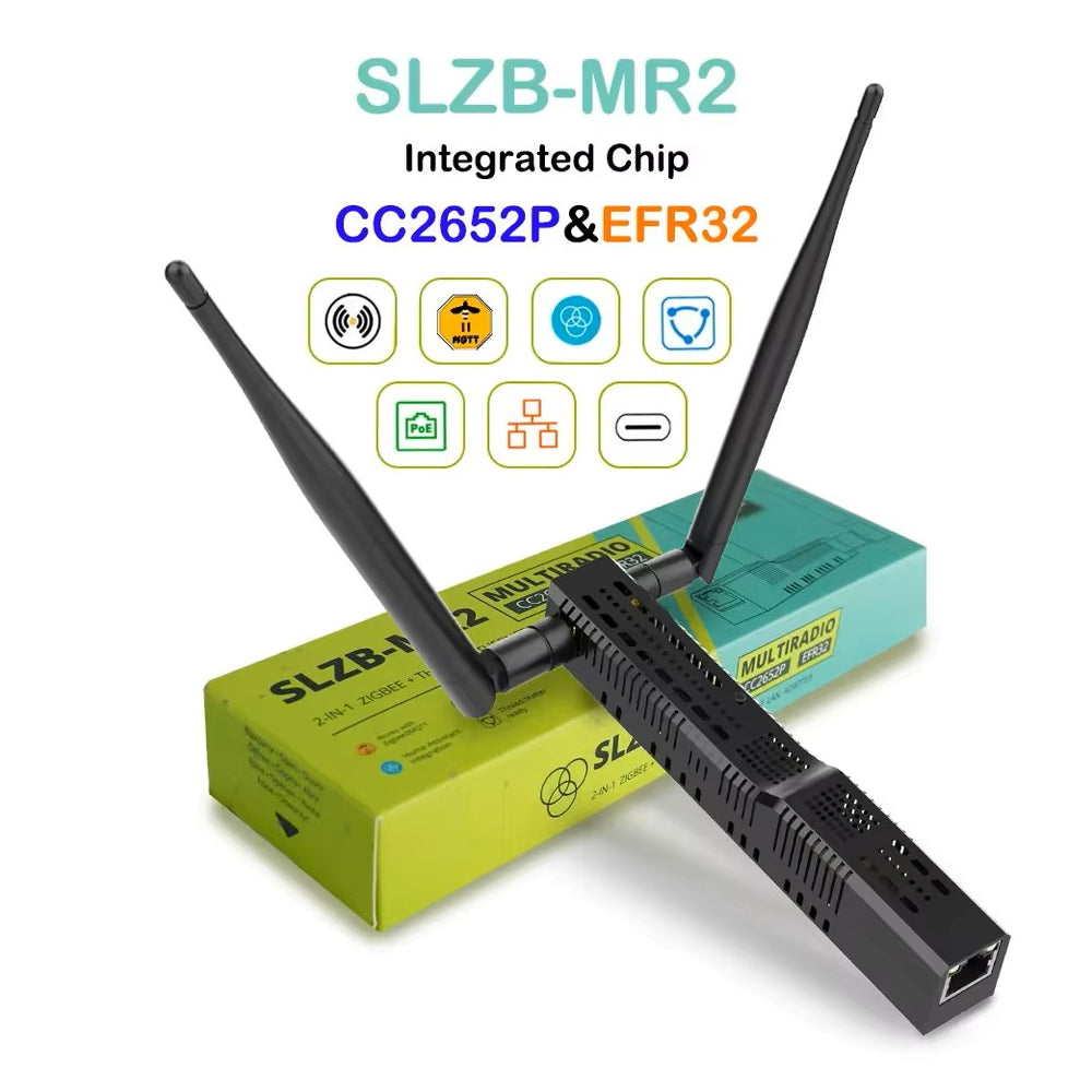 PRE-ORDER - SMLIGHT SLZB-MR2 Zigbee Thread Multiradio CC2652P EFR32MG21 LAN PoE USB Wi-Fi