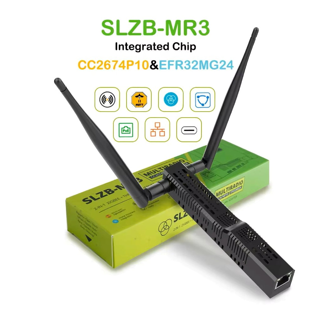 PRE-ORDER - SMLIGHT SLZB-MR3 Zigbee Thread Multiradio CC2652P10 EFR32MG24 LAN PoE USB Wi-Fi