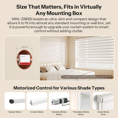 Sonoff MINI-ZBRBS Zigbee 3.0 Rollladen Vorhangmodul Roller Shutter ZHA Z2MQTT