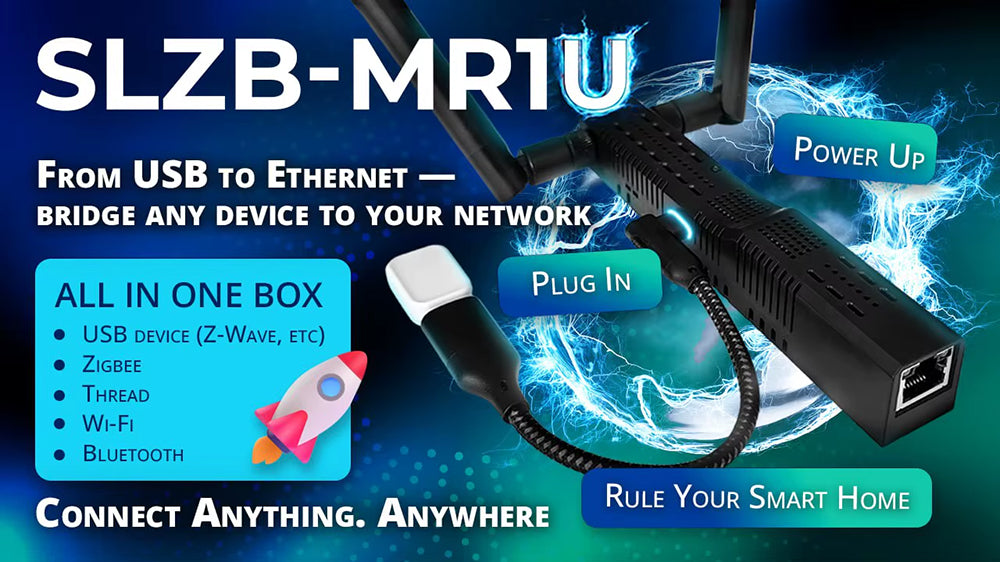 SMLIGHT SLZB-MR1U Zigbee Thread Multiradio CC2652P7 EFR32MG21 LAN PoE USB Wi-Fi